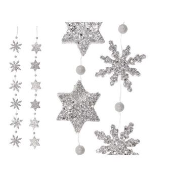 Pendentifs étoiles et flocons de neige blancs avec paillettes 1