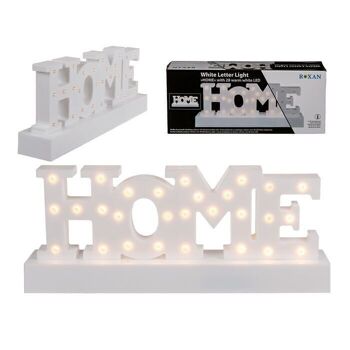 Lettrage blanc, Home, avec 28 LED blanc chaud, 1