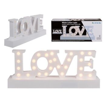 Lettrage blanc, Love, avec 27 LED blanc chaud, 1
