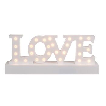 Lettrage blanc, Love, avec 27 LED blanc chaud, 5