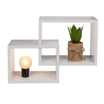 Étagère murale en bois blanc, lot de 2, 4