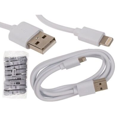 Cable USB blanco para iPhone, L: aproximadamente 1 m,