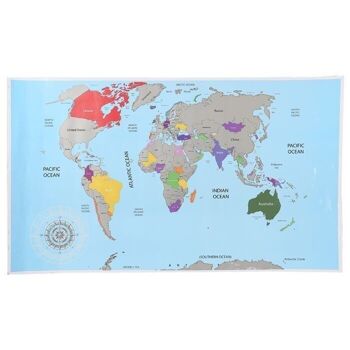 Carte du monde à gratter, environ 88 x 52 cm, 7