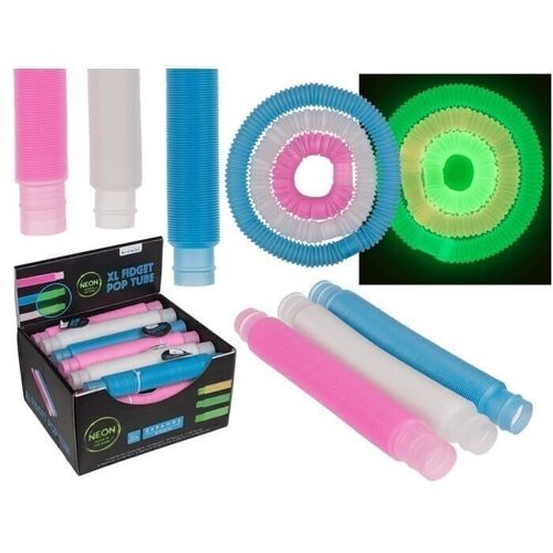 XL Fidget Pop Tube, Glow in the dark, ca. 20 cm,