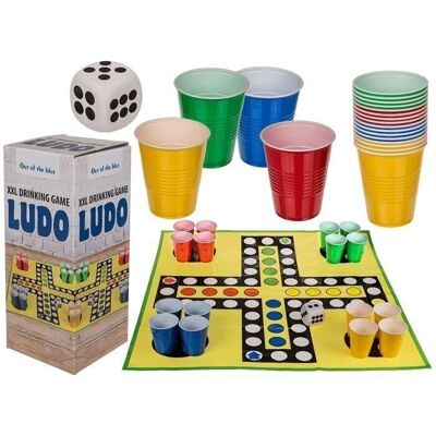 XXL drinking game, Ludo, with 16 drinking cups,