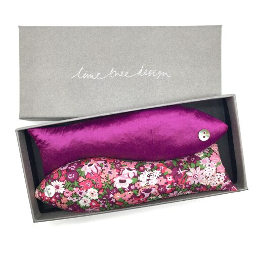 Raspberry Cordial Box of 2 Lavender Fish Made in Liberty Fabric