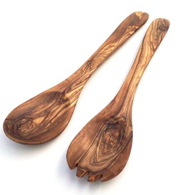 Set of 2 salad servers Hamburg 35 cm made of olive wood