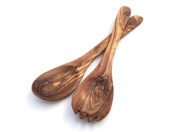 Set de 2 couverts à salade Hamburg 35 cm en bois d'olivier 3