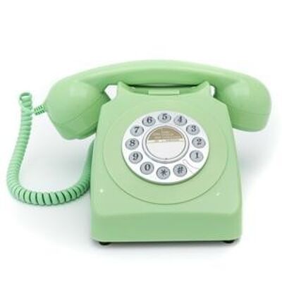 Teléfono Gpo 746 Botón Verde Marfil