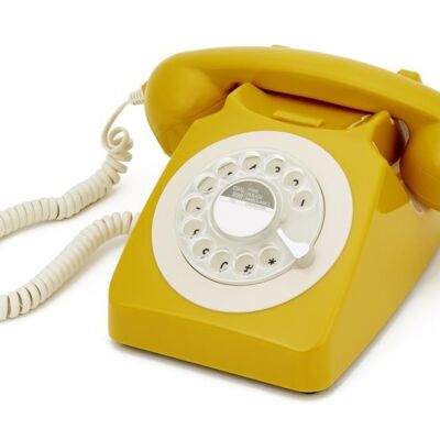 Telephone Gpo 746 Rotary Mustard Orange