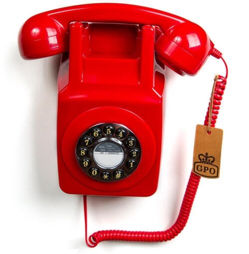 Teléfono de Pared Gpo 746 Rojo Plata