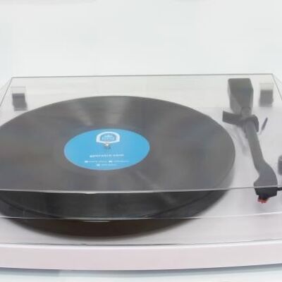 Gpo Piccadilly Turntable White Silver