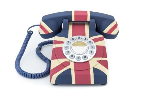 Teléfono GPO Bandera Reino Unido Negro