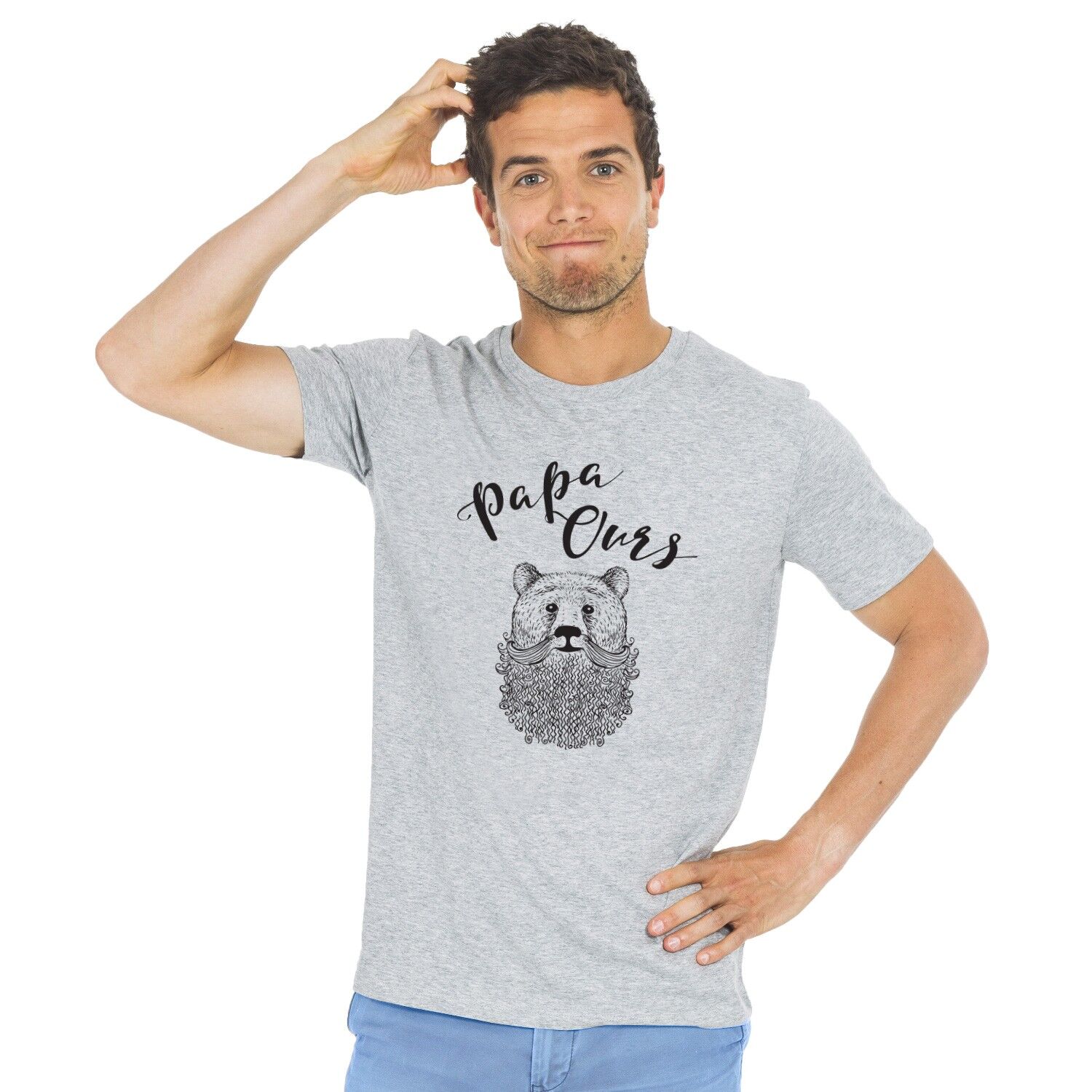 Buy wholesale PAPA BEAR HEATHER GRAY TSHIRT