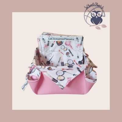 Lot de 5 lingettes démaquillantes lavables avec panier
