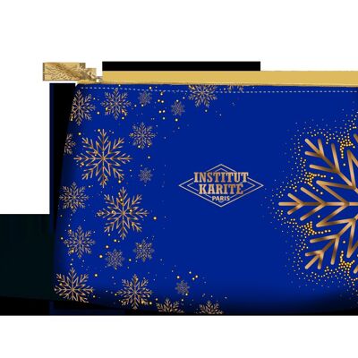 Pochette natalizia in velluto blu