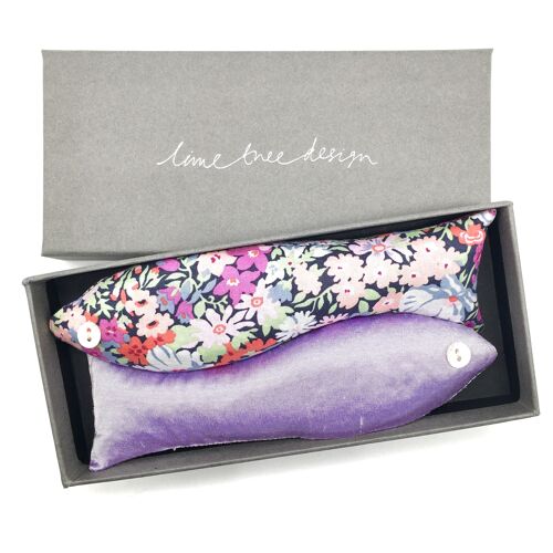 Mills and Boon Box of 2 Lavender Fish Made with Liberty Fabric