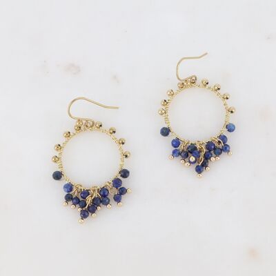 Manolya Earrings - Gold Lapis lazuli