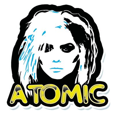 1980er Stylee Blondie Atomic Vinyl-Aufkleber (3er-Pack)