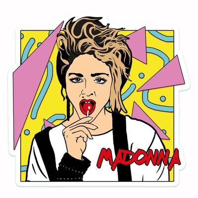 1980s Stylee Madonna Square Vinyl Sticker (pack of 3)