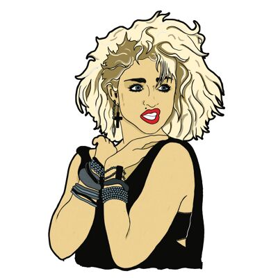 Adesivo Madonna in stile anni '80