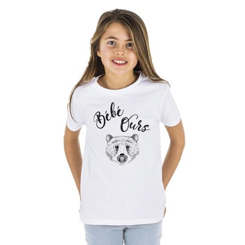 TSHIRT BLANC BEBE OURS fille