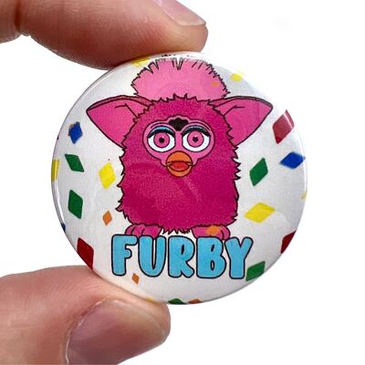 Insignia de pin de botón retro Furby de los años 90