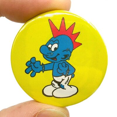 Pin de botón punk azul (paquete de 3)