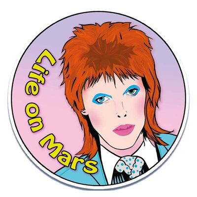 Bowie vie sur Mars vinyle autocollant