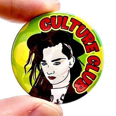Insignia de pin de botón inspirada en Boy George Culture Club de los años 80