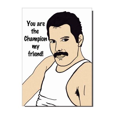 Freddie Mercury You are The Champion Greetings Card  (pack of 6)