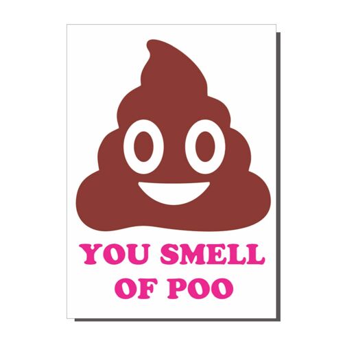 You Smell Of Poo Card  (pack of 6)
