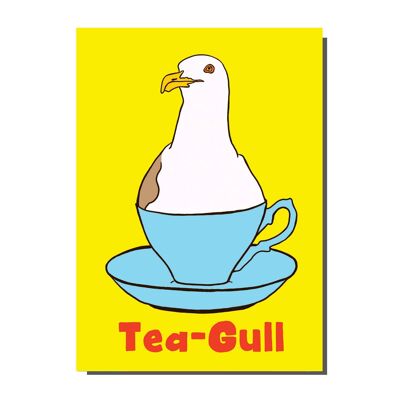 Tea-Gull The Seagull Greetings Card  (pack of 6)