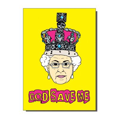 The Queen Punk Rock God Save Me Greetings Card  (pack of 6)