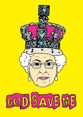 La carte de vœux Queen Punk Rock God Save Me (lot de 6) 2