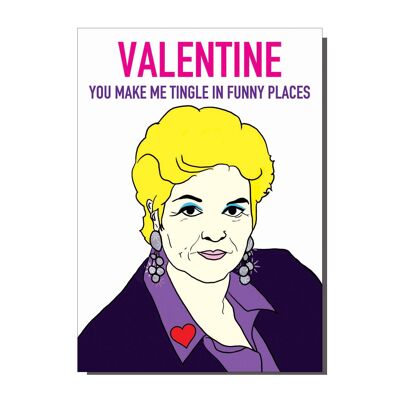 Pat Butcher You Make Me Tingle Valentines Card  (pack of 6)