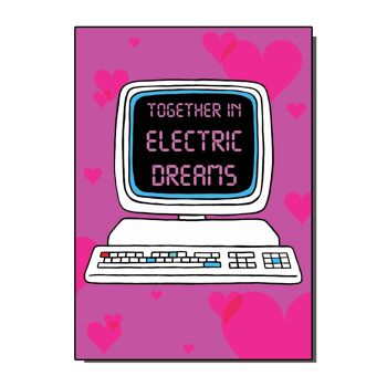 Carte de vœux Stylee Together In Electric Dreams des années 1980 (lot de 6) 1