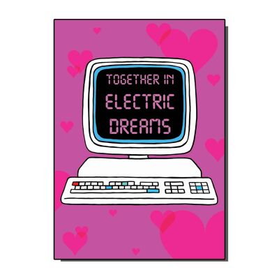 1980's Stylee Together In Electric Dreams Greetings Card  (pack of 6)