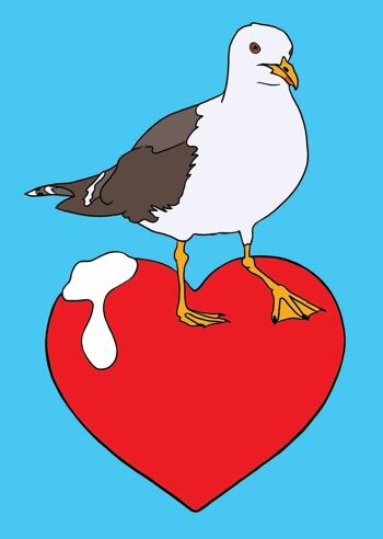 Carte de voeux I Love Seagulls (lot de 6) 2