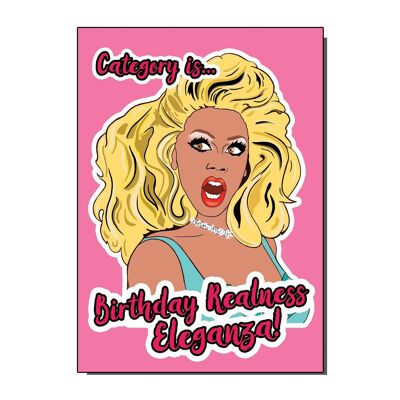 RuPaul Drag Race Birthday Realness Eleganza Card (pack of 6)