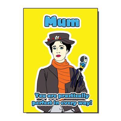 Tarjeta de felicitación mamá eres prácticamente perfecta en todos los sentidos (paquete de 6)
