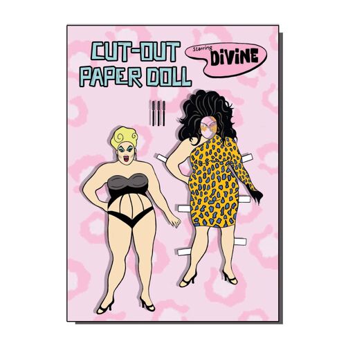 Divine Cut Out Paper Doll Greetings Card (pack of 6)