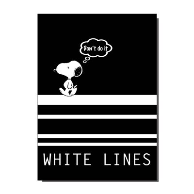 Beagle Dog White Lines Greetings Card (pack of 6)