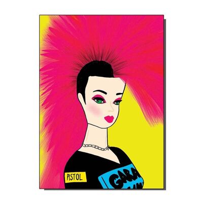 Pretty in Punk Barbie Greetings Card (pack of 6)