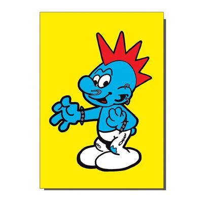 Blue Punk Smurf Inspired Card  (pack of 6)