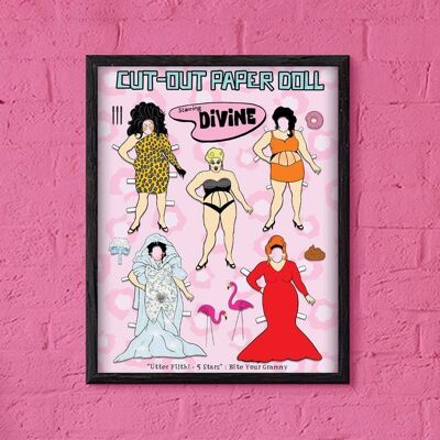 Cut Out Paper Doll Staring Divine Art Print