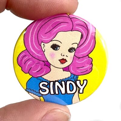 Cute Sindy Doll Pin Badge (pack of 3)