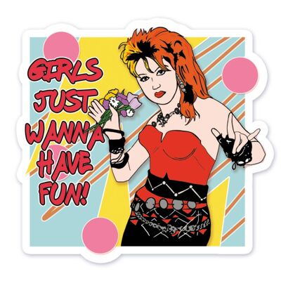 Cyndi Lauper 1980s Inspired Vinyl Sticker