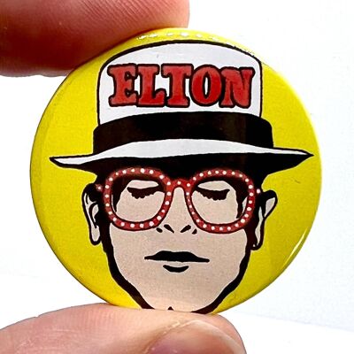Elton Hat Button Pin Badge (pack of 3)