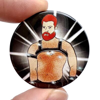 Gay Leather Man Button Pin Badge